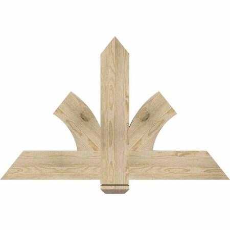 Ekena Millwork Redmond Rough Sawn Timber Gable Bracket, Douglas Fir, 48"W x 30"H x 2"D x 6"F, 15/12 Pitch GBW048X30X0206RED00RDF
